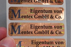 Bedruckte Hologrammfolie kupfer mit Aufdruck