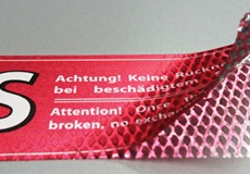 Sicherheitsetiketten nach Wunsch bedruckt